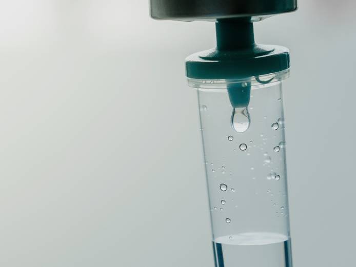 Saline solution drip