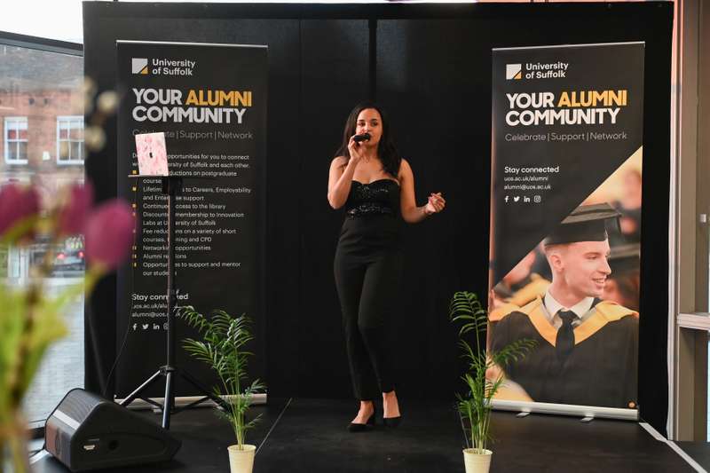 A singer performing at Alumni connection week