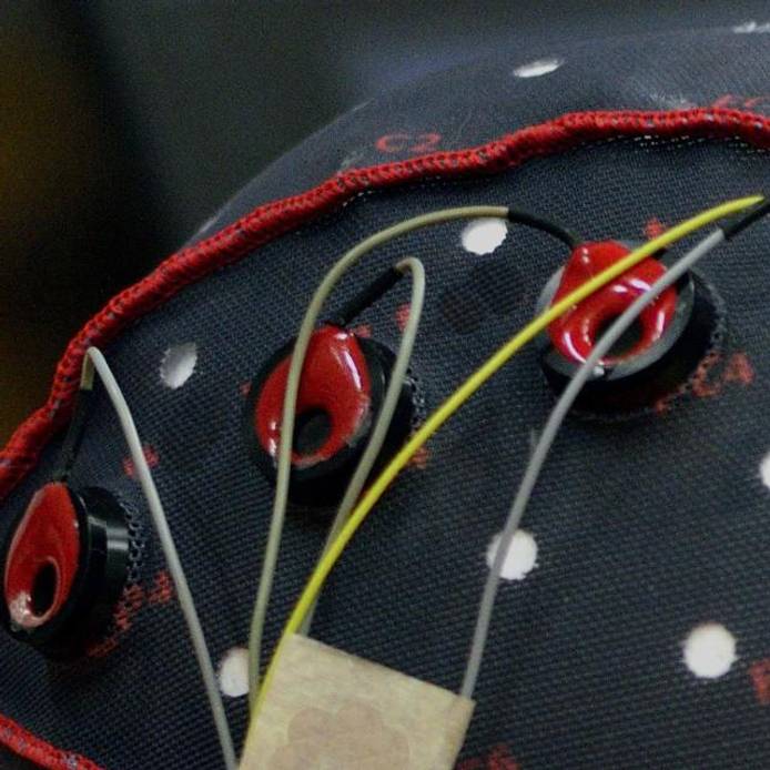 EEG head cap with electrodes