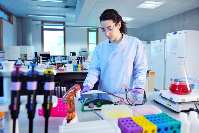 A student working in a laboratory