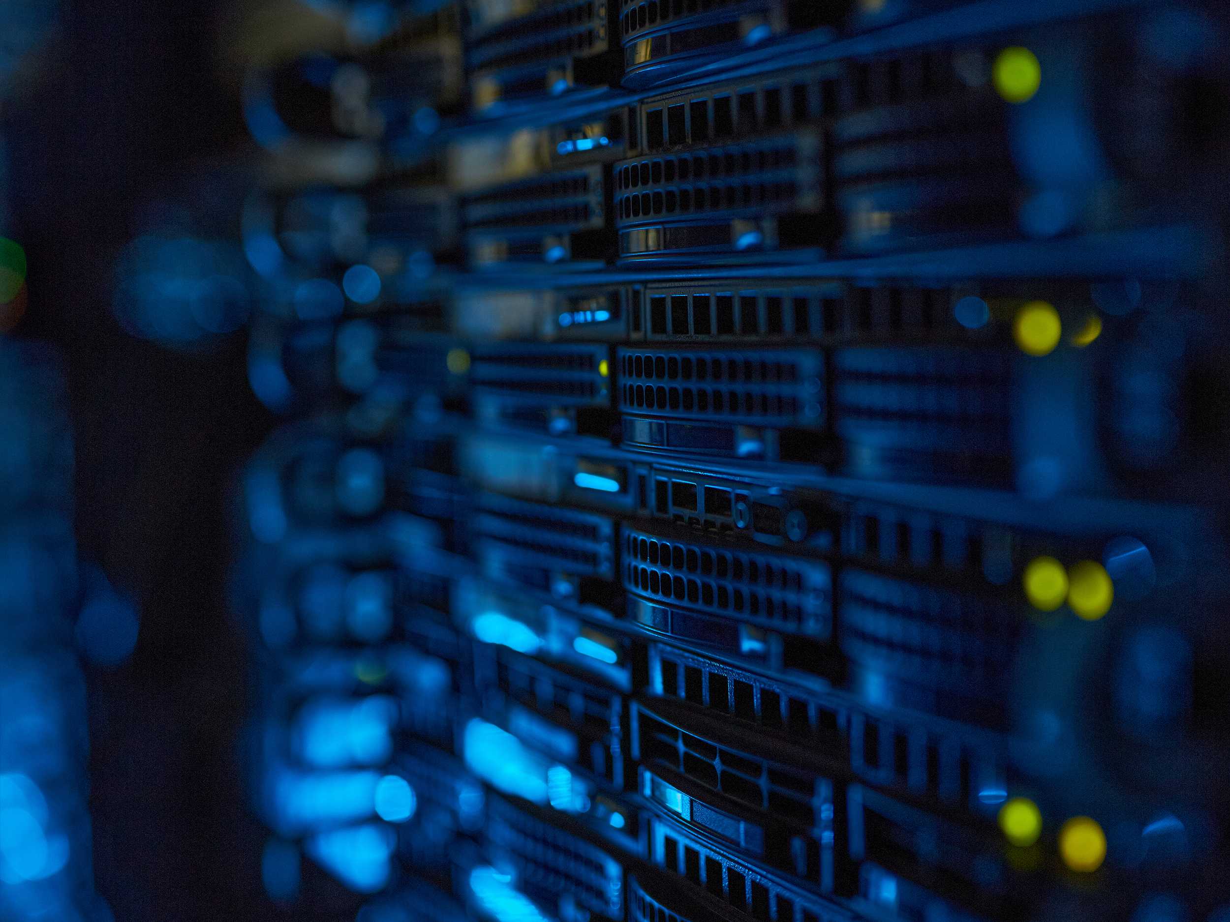 Rack server with lights