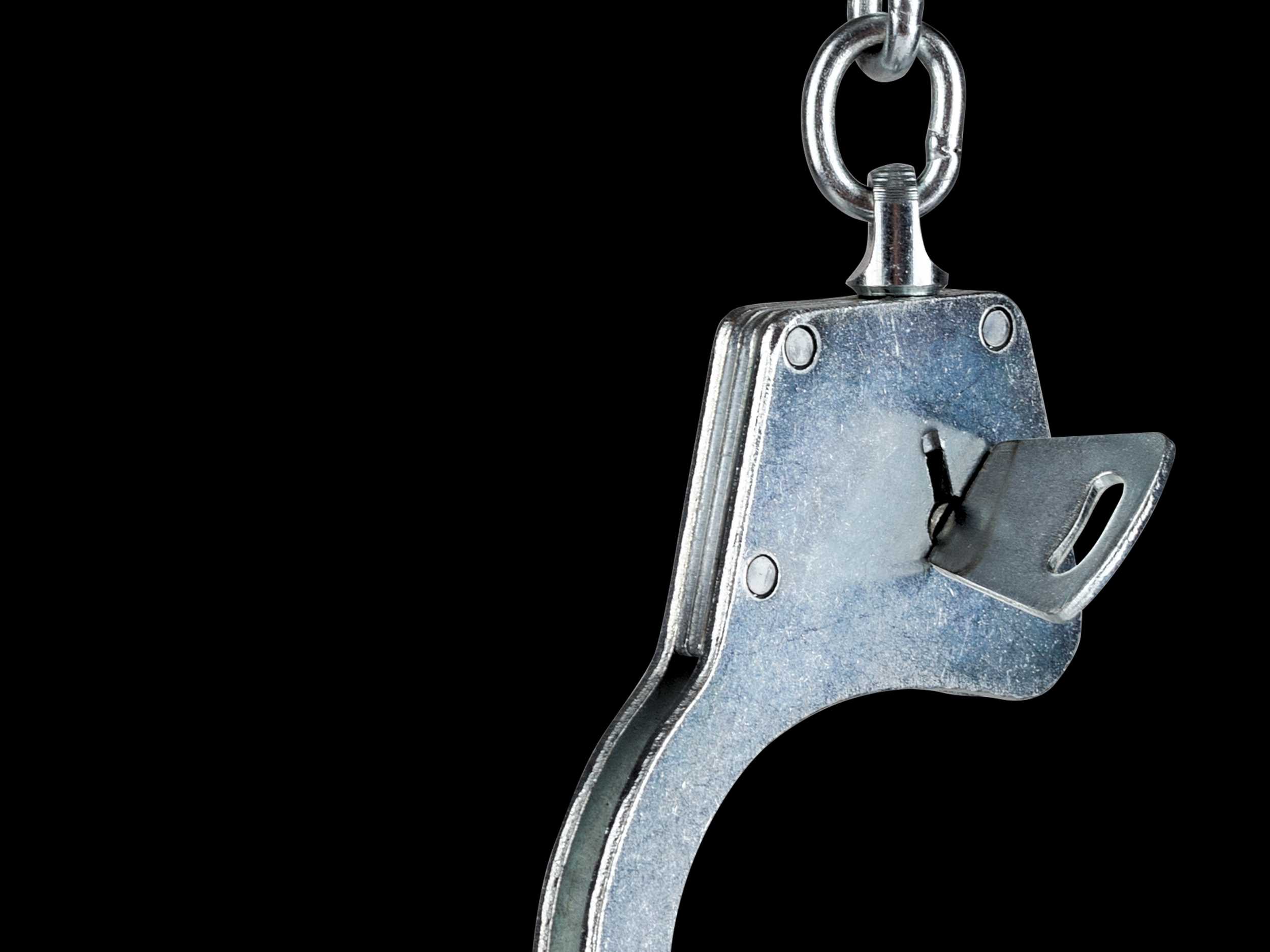 Steel police handcuffs