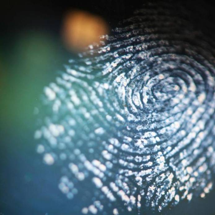 Fingerprint on transparent surface