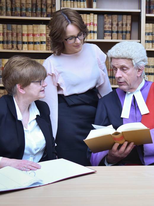 His Honour Judge Goodin with Law students