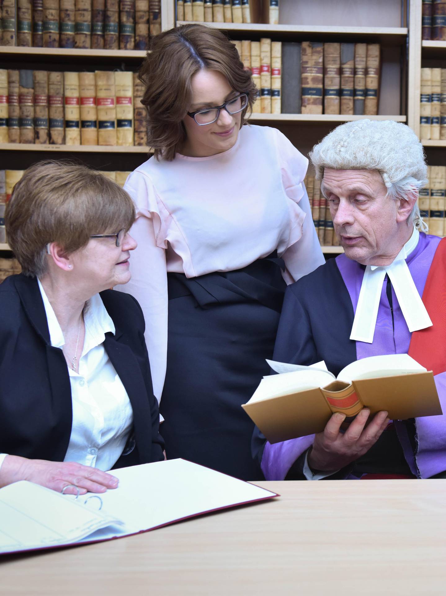 His Honour Judge Goodin with Law students