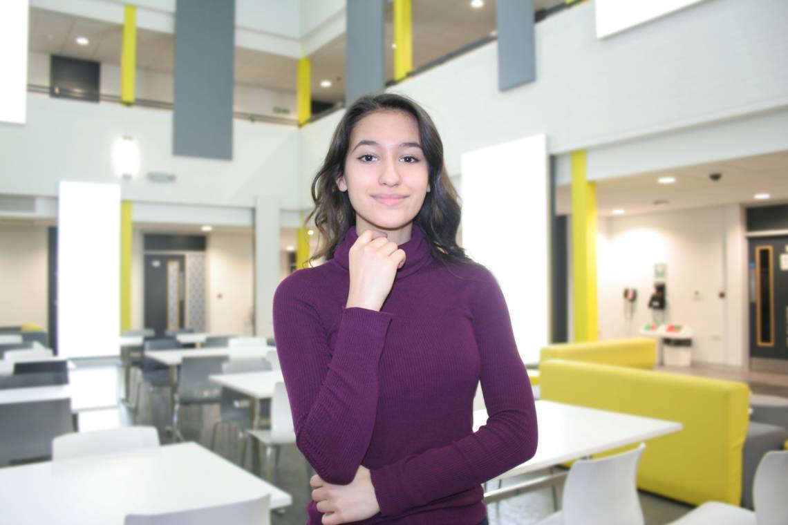 Student looking at the camera