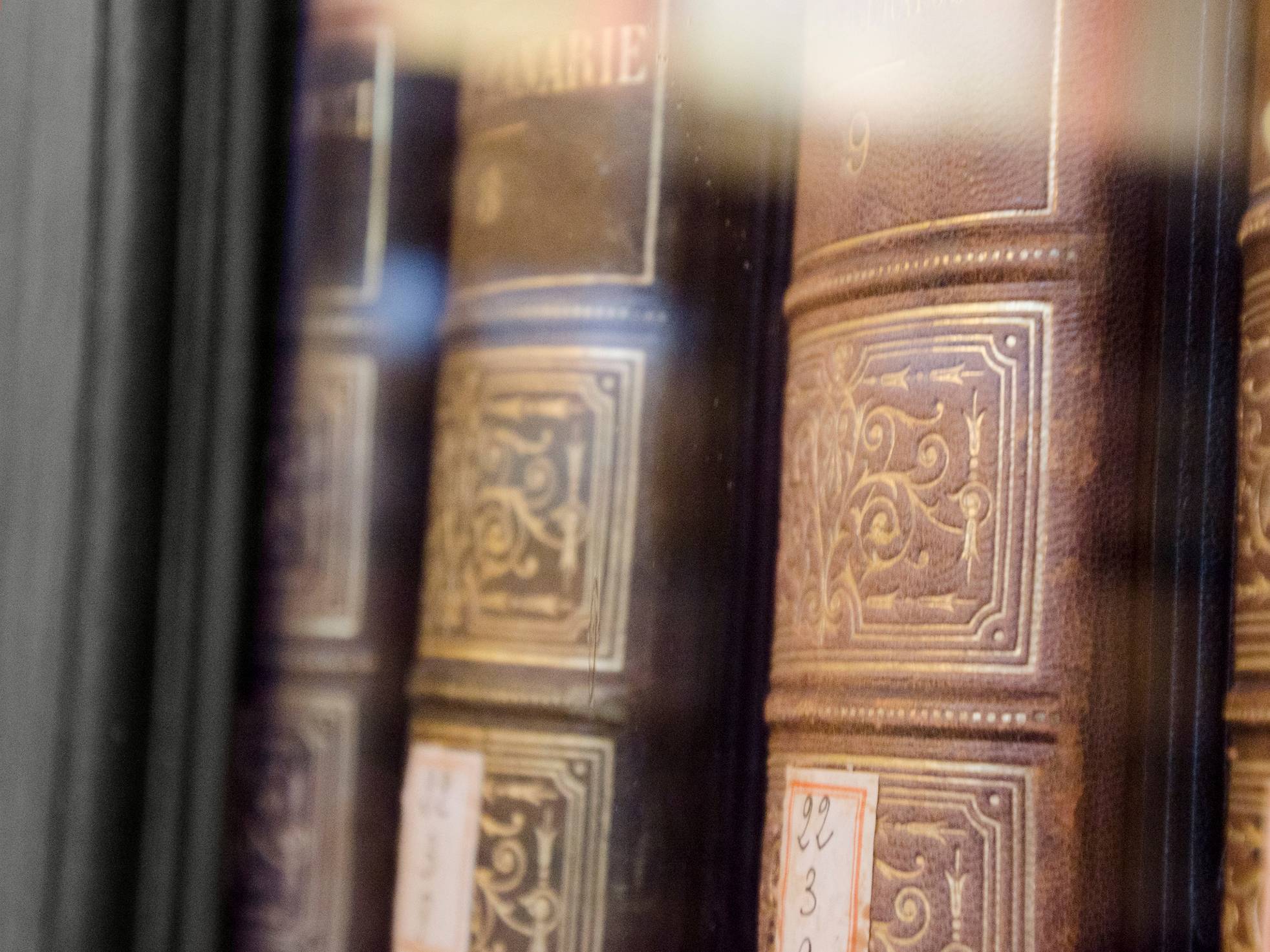 Old books on a shelf