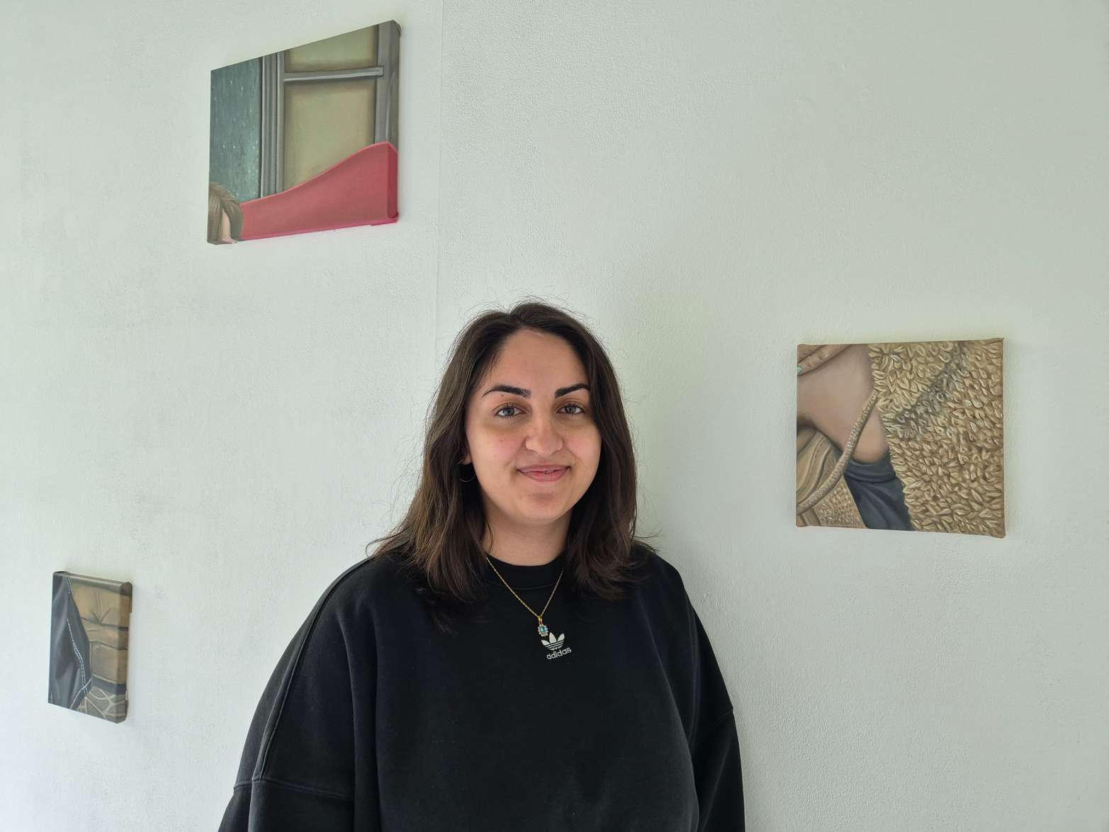 student with artwork