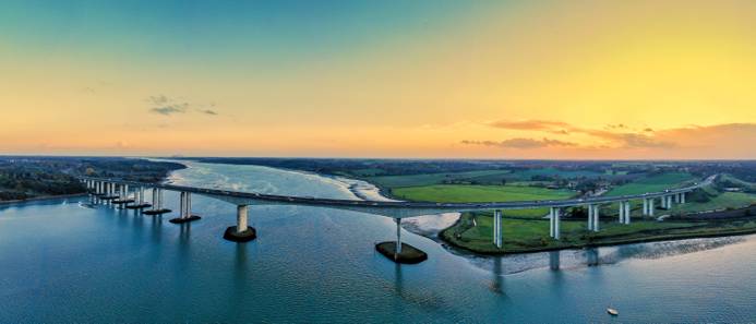 Orwell Bridge at sunset