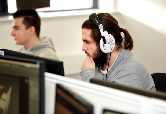 Close-up of student at a computer