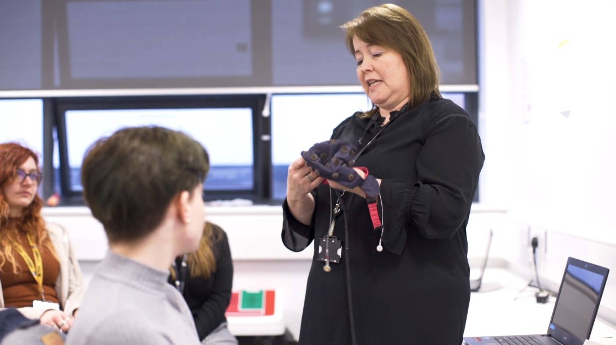 Lecturer teaching in seminar