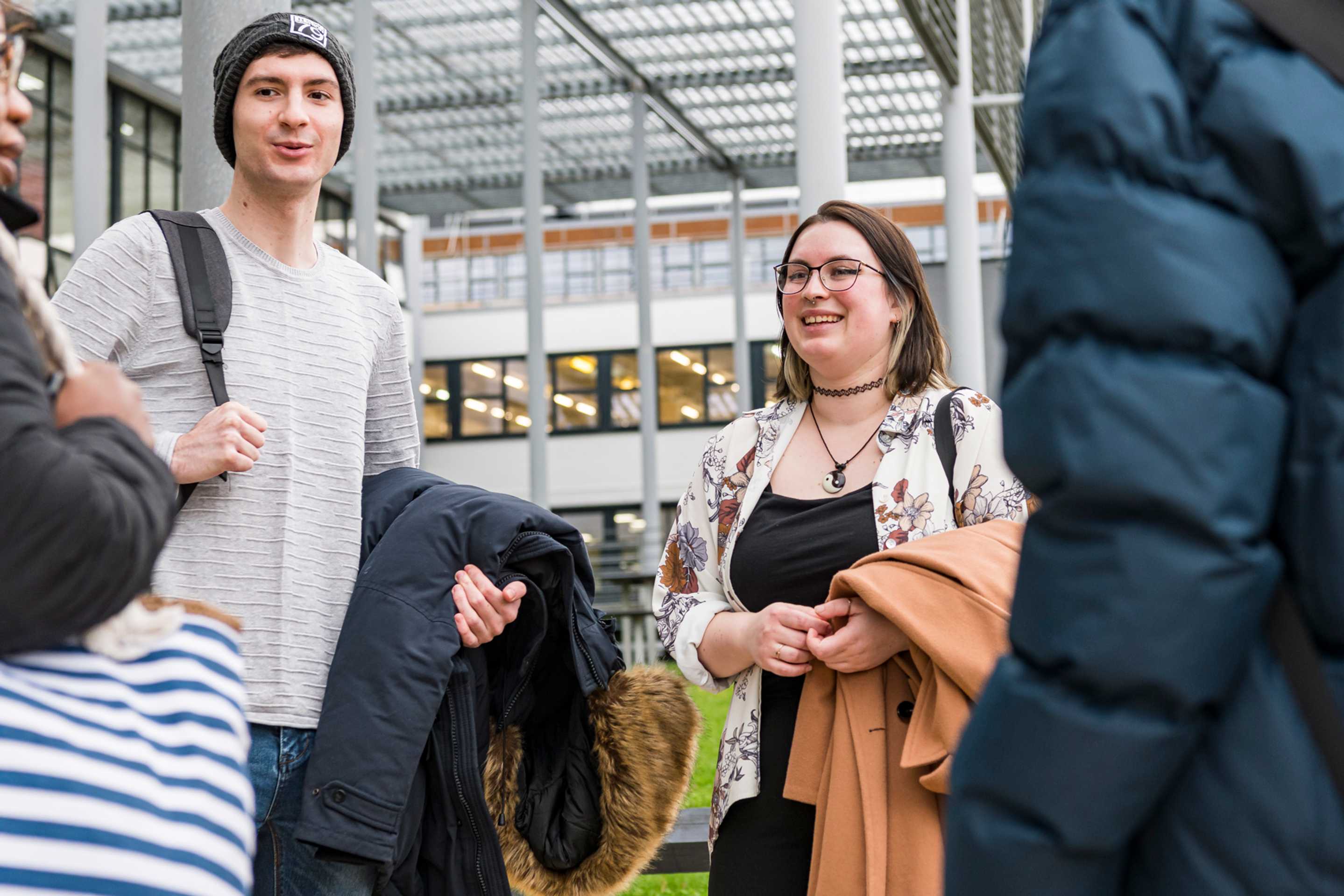 A group of students socialising
