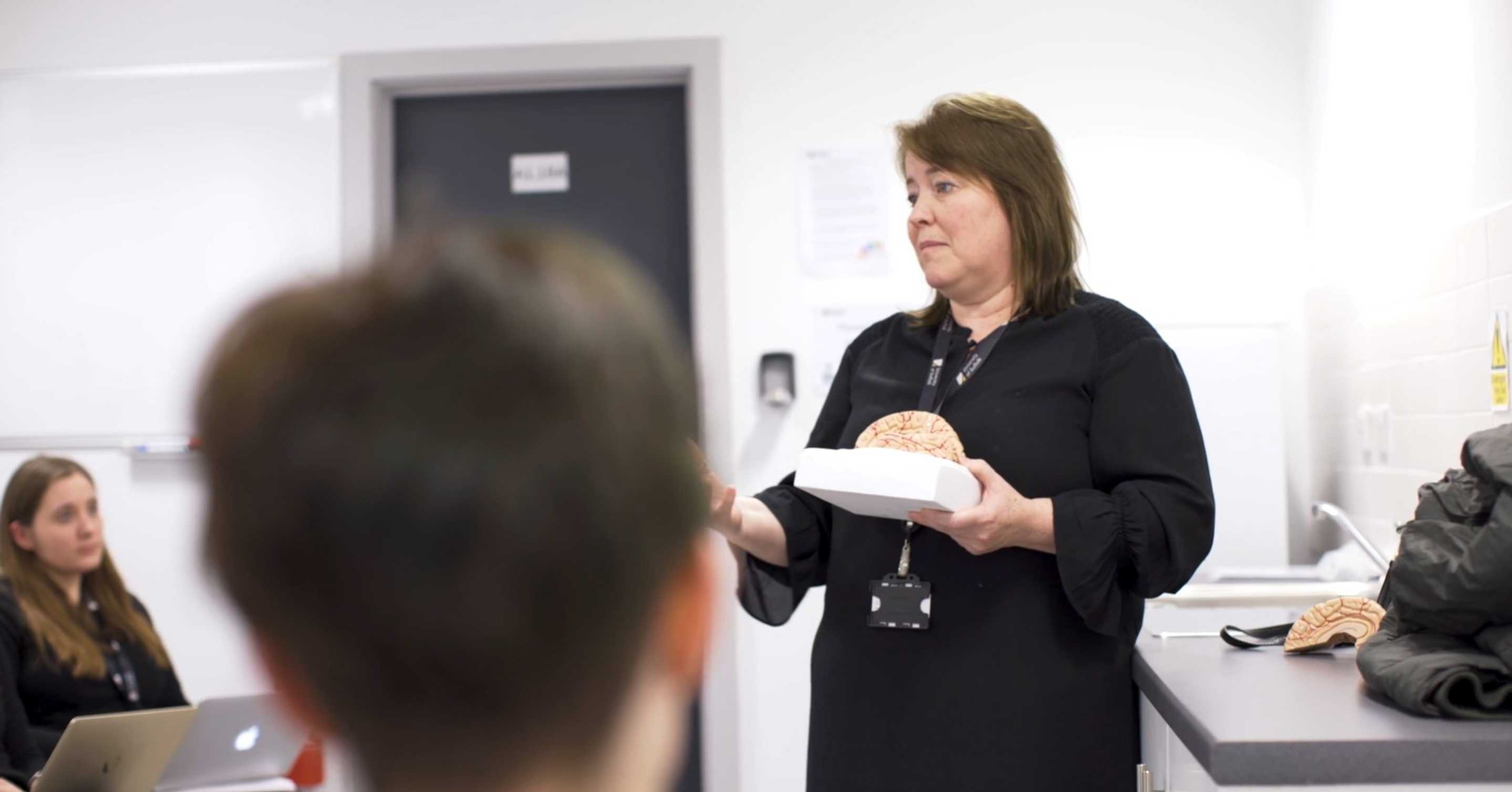 Lecturer teaching in seminar