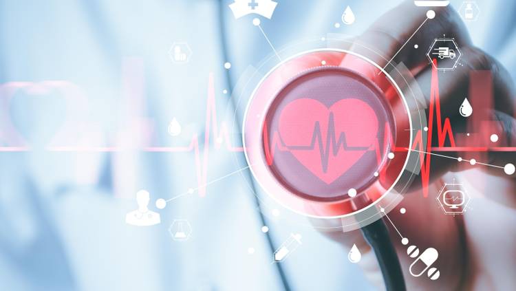 Heart on a stethoscope
