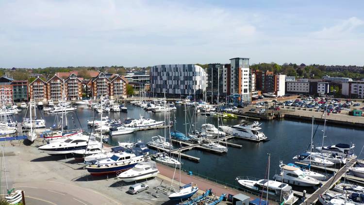 Waterfront Building and the marina